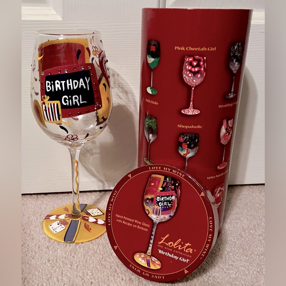 Lolita Wine Glass “Birthday Girl” 15 oz wine glass